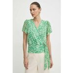 Majica Morgan DRICHIE ženska, zelena barva, DRICHIE - zelena. Majica iz kolekcije Morgan izdelana iz vzorčaste tkanine. Zaradi vsebnosti poliestra je tkanina bolj odporna na gubanje.