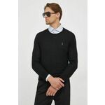 Volnen pulover Polo Ralph Lauren moški, črna barva - črna. Pulover iz kolekcije Polo Ralph Lauren. Model izdelan iz enobarvne pletenine. Zaradi svoje visoke termoregulacijske sposobnosti vam volna pomaga ohranjati toploto, ko je hladno, in...