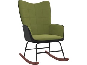 VIDAXL Gugalni stol svetlo zelen žamet in PVC