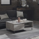 Klubska mizica betonsko siva 90x60x35 cm iverna plošča