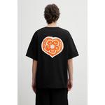 Kenzo kratka majica moška bombažna GOTS Boke Heart Oversize črna FG55TS4054SY