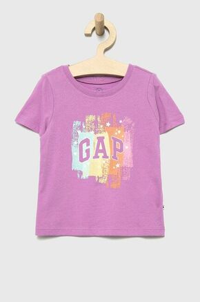 Otroški bombažen t-shirt GAP vijolična barva - vijolična. Otroški lahkotna majica iz kolekcije GAP. Model izdelan iz tanke