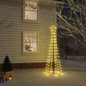 VidaXL Novoletna jelka stožec 108 toplo belih LED lučk 70x180 cm
