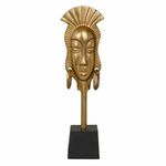 NEW Okrasna Figura 14,5 x 10,5 x 50 cm Črna Zlat Afričanka