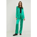 Komplet - suknjič in krilo Answear Lab ženski, zelena barva - zelena. Suknjič in hlače iz kolekcije Answear Lab. Model izdelan iz enobarvne tkanine.