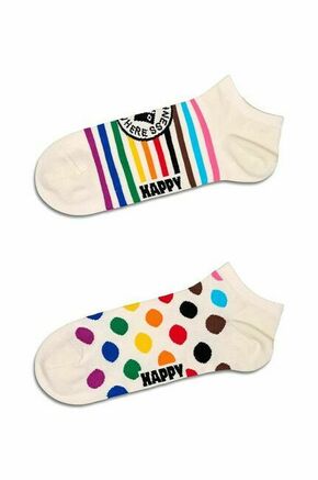 Nogavice Happy Socks Pride Low Socks 2-pack bela barva - bela. Nogavice iz kolekcije Happy Socks. Model izdelan iz elastičnega