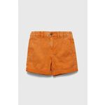 Otroške kratke hlače iz jeansa United Colors of Benetton oranžna barva - oranžna. Otroški kratke hlače iz kolekcije United Colors of Benetton, izdelane iz jeansa. Model iz togega materiala, ki ohranja obliko.