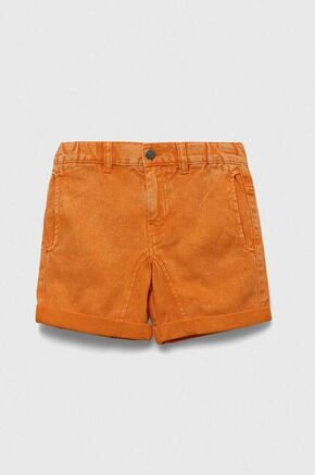 Otroške kratke hlače iz jeansa United Colors of Benetton oranžna barva - oranžna. Otroški kratke hlače iz kolekcije United Colors of Benetton