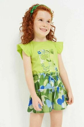 Otroške kratke hlače Mayoral zelena barva - zelena. Otroški kratke hlače iz kolekcije Mayoral. Model izdelan iz vzorčastega materiala.