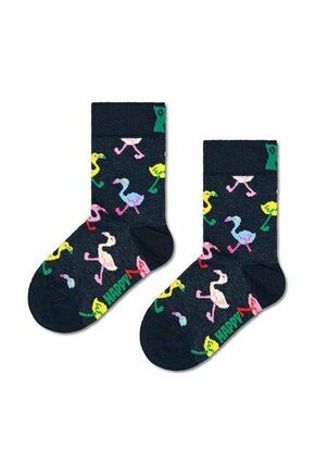 Otroške nogavice Happy Socks Kids Flamingo Sock črna barva - črna. Otroške nogavice iz kolekcije Happy Socks. Model izdelan iz vzorčastega materiala.