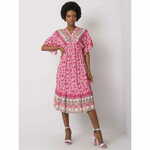 ITALY MODA Ženska vzorčasta obleka SELKIE roza DHJ-SK-13571.42P_369081 Univerzalni