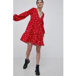 Billabong obleka - rdeča. Obleka iz kolekcije Billabong. Širok model, izdelan iz vzorčaste tkanine.