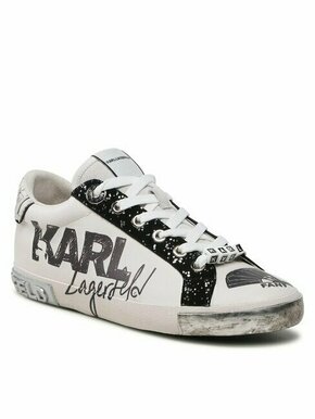 Usnjene superge Karl Lagerfeld SKOOL bela barva