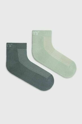 Nogavice Levi's 2-pack zelena barva - zelena. Visoke nogavice iz kolekcije Levi's. Model izdelan iz elastičnega materiala. V kompletu sta dva para.