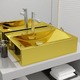 vidaXL Umivalnik z odprtino za odtekanje 60x46x16 cm keramičen zlat