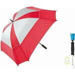 Jucad Telescopic Umbrella Windproof With Pin Red/Silver
