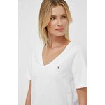 Bombažna kratka majica Tommy Hilfiger ženski, bela barva - bela. Kratka majica iz kolekcije Tommy Hilfiger, izdelana iz pletenine. Model iz izjemno udobne bombažne tkanine.
