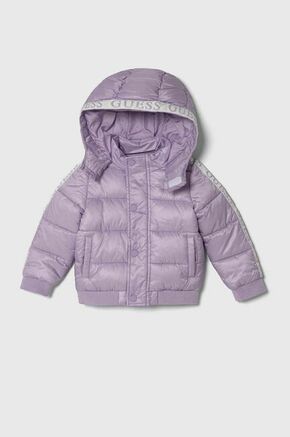 Otroška jakna Guess vijolična barva - vijolična. Otroški jakna iz kolekcije Guess. Podložen model