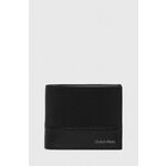 Usnjena denarnica Calvin Klein moška, črna barva, K50K512423 - črna. Srednje velika denarnica iz kolekcije Calvin Klein. Model izdelan iz naravnega usnja.