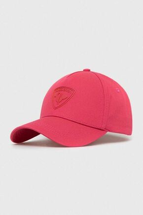 Bombažna bejzbolska kapa Rossignol roza barva - roza. Kapa s šiltom vrste baseball iz kolekcije Rossignol. Model izdelan iz tkanine z nalepko. Bombažen