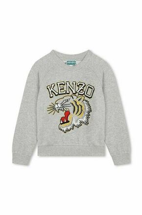 Otroški bombažen pulover Kenzo Kids siva barva - siva. Otroški pulover iz kolekcije Kenzo Kids