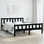 shumee Okvir za posteljo, črna barva, masivni les, 120 x 200 cm