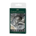Faber-Castell Pitt Artist Pen Black&amp;Grey set 8 različnih konic, črna in siva