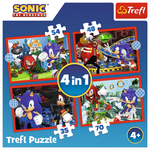 Trefl Puzzle 4v1 Sonic/Sonic The Hedgehog 28,5x20,5cm