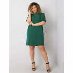 BASIC FEEL GOOD Ženska preprosta plus velikost obleka JASMINE temno zelena RV-SK-6319.65_362646 2XL