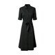 Obleka Lauren Ralph Lauren črna barva, - črna. Obleka iz kolekcije Lauren Ralph Lauren. Nabran model izdelan iz enobarvne, rahlo elastične pletenine.
