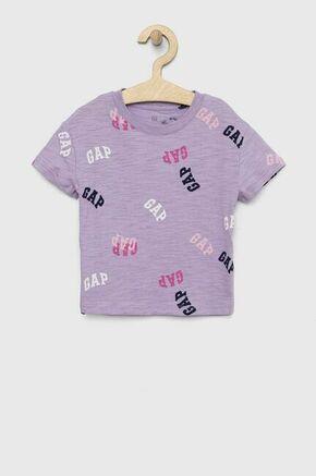 Otroška bombažna kratka majica GAP vijolična barva - vijolična. Otroški Lahkotna kratka majica iz kolekcije GAP. Model izdelan iz vzorčaste pletenine. Izjemno udoben material.