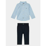 Tommy Hilfiger Komplet srajce in hlač iz blaga Baby Ithaca Shirt Set Giftbox KN0KN01784 Modra Regular Fit