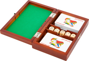 Small foot Mala noga Igralne kocke in karte v leseni škatli