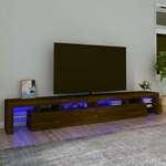Vidaxl TV omarica z LED lučkami rjav hrast 280x36,5x40 cm