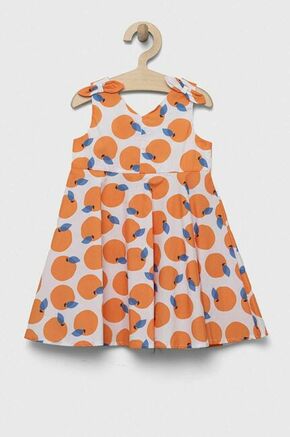 Otroška bombažna obleka Birba&amp;Trybeyond oranžna barva - oranžna. Otroški obleka iz kolekcije Birba&amp;Trybeyond. Model izdelan iz vzorčaste tkanine. Model iz izjemno udobne bombažne tkanine.