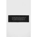 Naglavni trak adidas TERREX črna barva - črna. Naglavni trak iz kolekcije adidas TERREX. Model izdelan iz tkanine s tehnologijo za odvajanje vlage.
