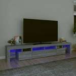 vidaXL TV omarica z LED lučkami siva sonoma 230x36,5x40 cm