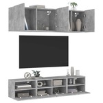 Greatstore Komplet TV omaric 5-delni betonsko siv inženirski les