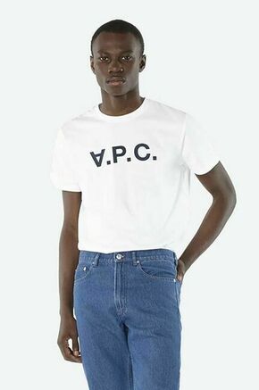Bombažna kratka majica A.P.C. Vpc blanc bela barva - bela. Kratka majica iz kolekcije A.P.C. Model izdelan iz pletenine s potiskom.