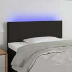Greatstore LED posteljno vzglavje črno 80x5x78/88 cm blago