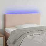 Greatstore LED posteljno vzglavje kapučino 90x5x78/88 cm umetno usnje