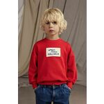 Otroški bombažen pulover Mini Rodini Mallorca rdeča barva - rdeča. Otroški pulover iz kolekcije Mini Rodini. Model izdelan iz pletenine s potiskom.