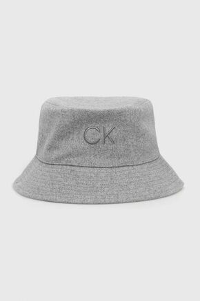 Dvostranski klobuk Calvin Klein siva barva - siva. Klobuk iz kolekcije Calvin Klein. Model z ozkim robom