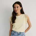Reserved - Bluza z dekorativnim vložkom - kožna kožna 100% BOMBAŽ 837DJ-02X