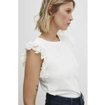 Majica Answear Lab ženska, bela barva - bela. Bluza iz kolekcije Answear Lab izdelana iz tanke, elastične pletenine. Model iz izjemno udobne tkanine z visoko vsebnostjo bombaža.