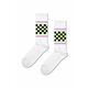 Nogavice Happy Socks Checked Stripe Sneaker Sock bela barva - bela. Nogavice iz kolekcije Happy Socks. Model izdelan iz elastičnega, vzorčastega materiala.