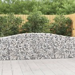 Greatstore Obokana gabonska košara 400x30x80/100 cm pocinkano železo