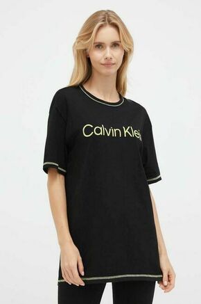Pižama majica Calvin Klein Underwear črna barva - črna. Pižama majica iz kolekcije Calvin Klein Underwear. Model izdelan iz elastične pletenine. Model iz zračne tkanine z visoko vsebnostjo bombaža.