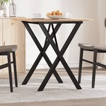 vidaXL Jedilna miza X okvir 70x70x75 cm trdna borovina lito železo