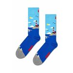 Nogavice Happy Socks Lighthouse Sock - modra. Nogavice iz kolekcije Happy Socks. Model izdelan iz elastičnega, vzorčastega materiala.